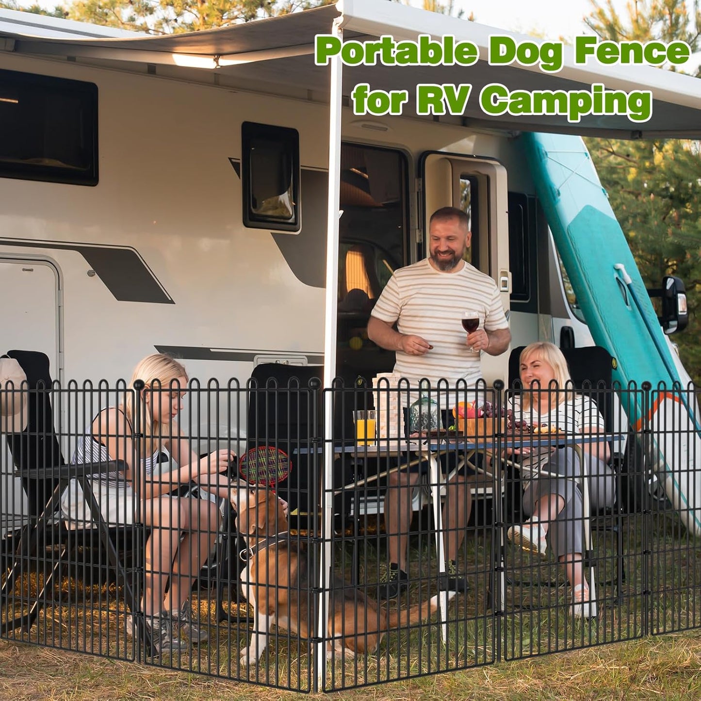 10 Panels No Dig Decorative Garden Fence with Gate for Yard, 40 in(H) X 23.6 ft(L) Animal Barrier Fencing for Outdoor Dog, Metal Portable Garden Fences for Borders, Pets, Landscape, Temporary Fence