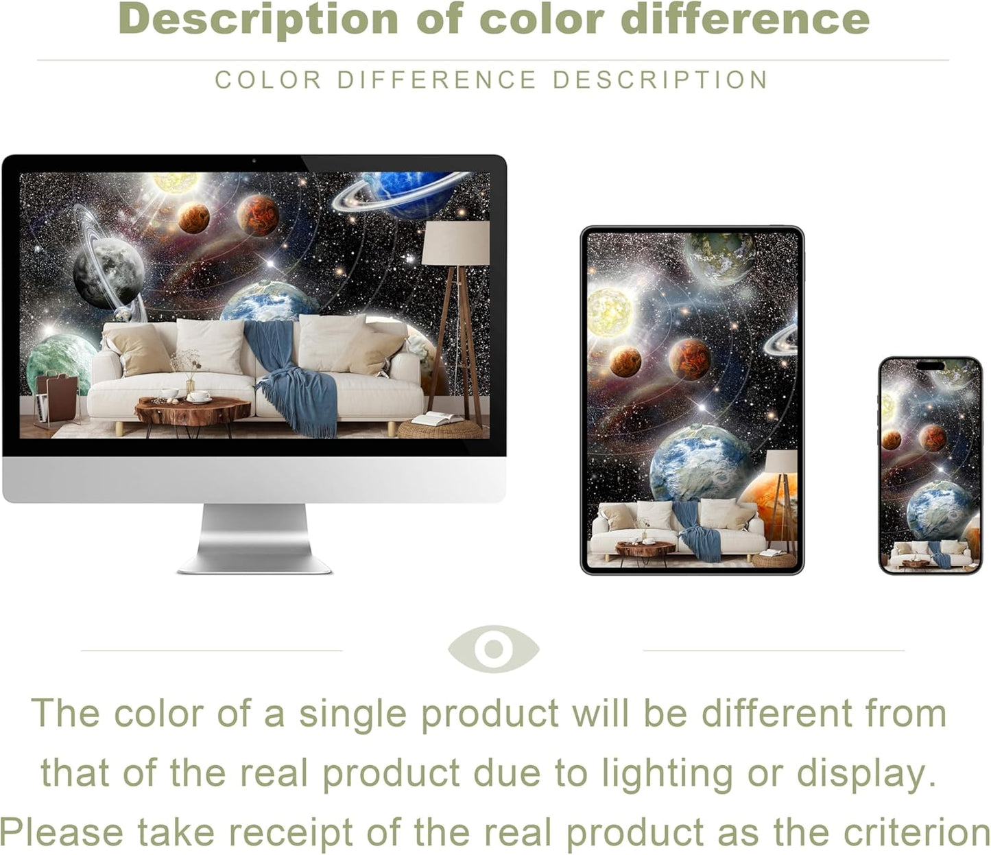 Galaxy Starry Sky Wall Mural Saturn Mars Venus Planet Wallpaper for Kids Room Bedroom Living Room(Not Peel and Stick)