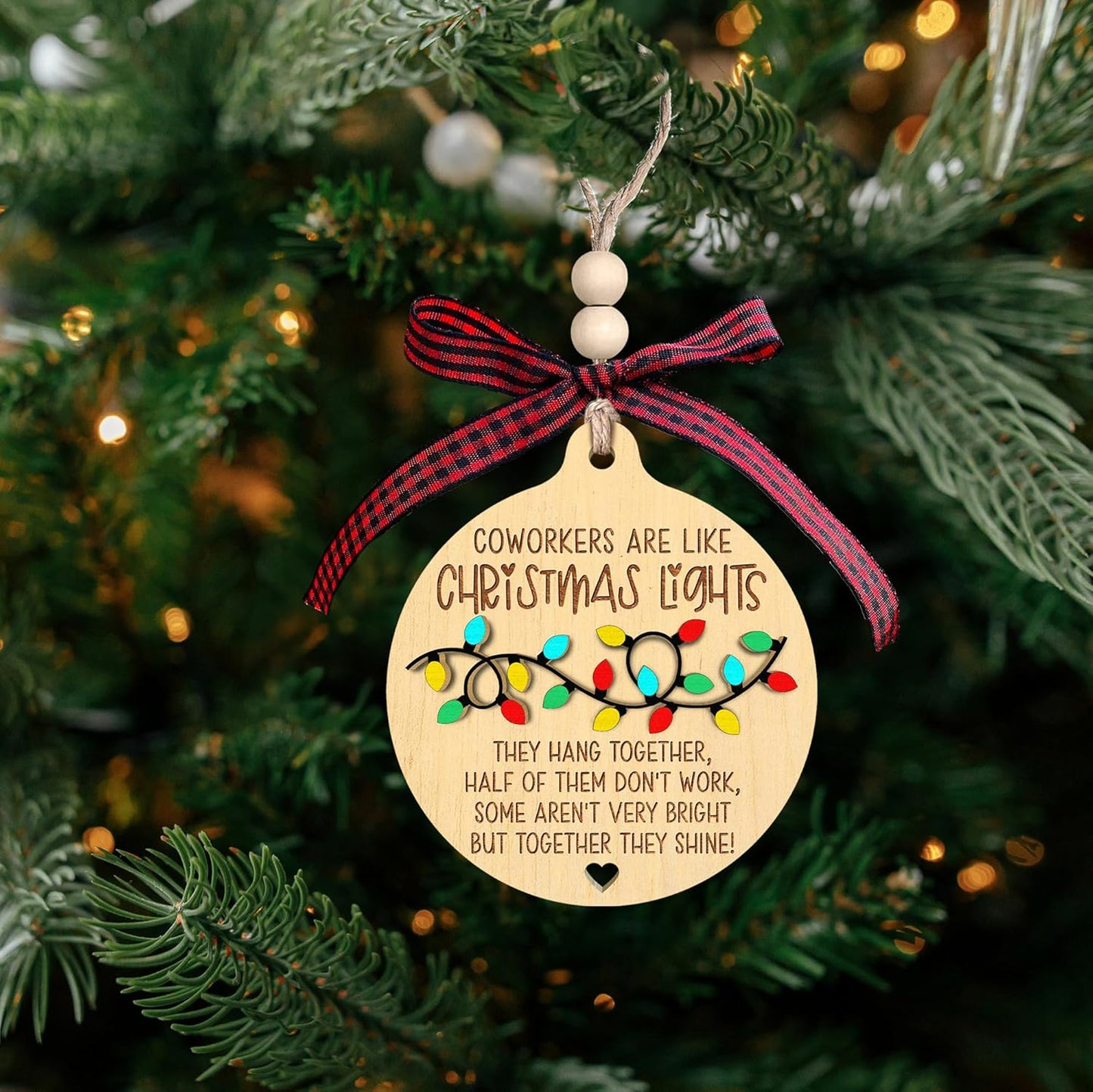 Coworker Gifts - Gifts for Coworker, Coworkers Gift for Women - Coworkers Christmas Ornaments 2024 - Wood Ornament