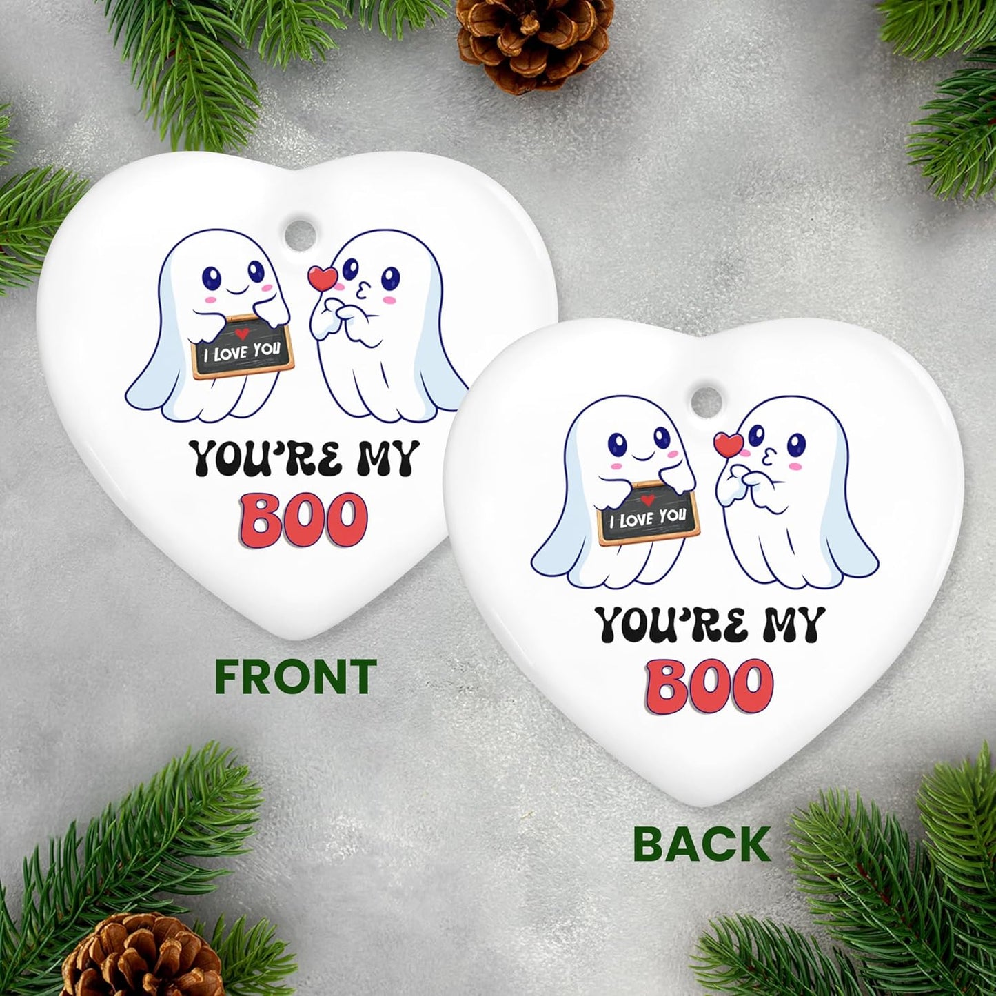 OASSIE Couple Gifts for Men, Women - Christmas Ornaments 2025, Anniversary, Halloween, Birthday Gifts for Him, Her, Boyfriend, Girlfriend Couple - Christmas Decorations Ceramic Ornaments