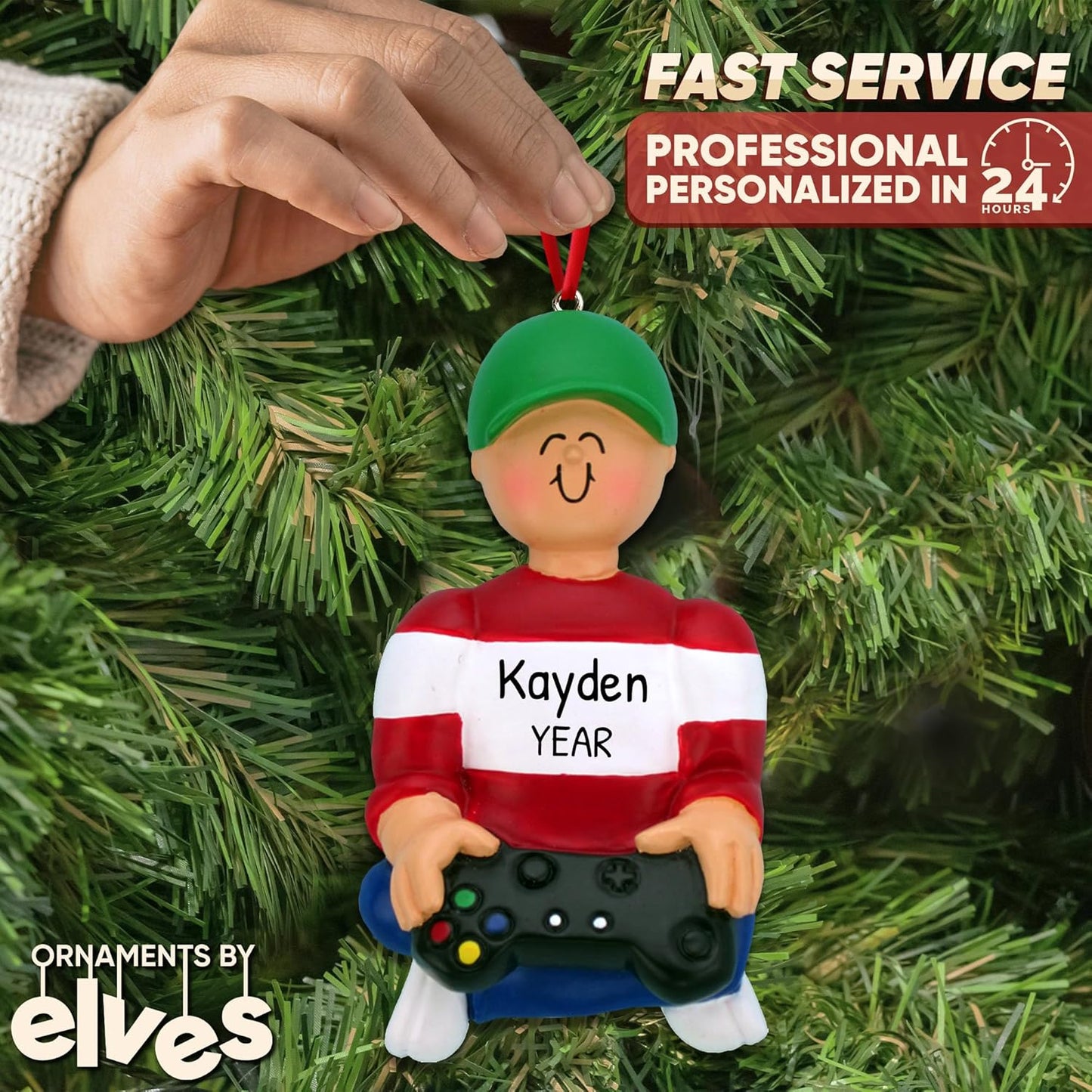 Personalized Xbox Controller Ornament - Boy Gamer Christmas Tree Decor, 2024 Video Game Ornaments