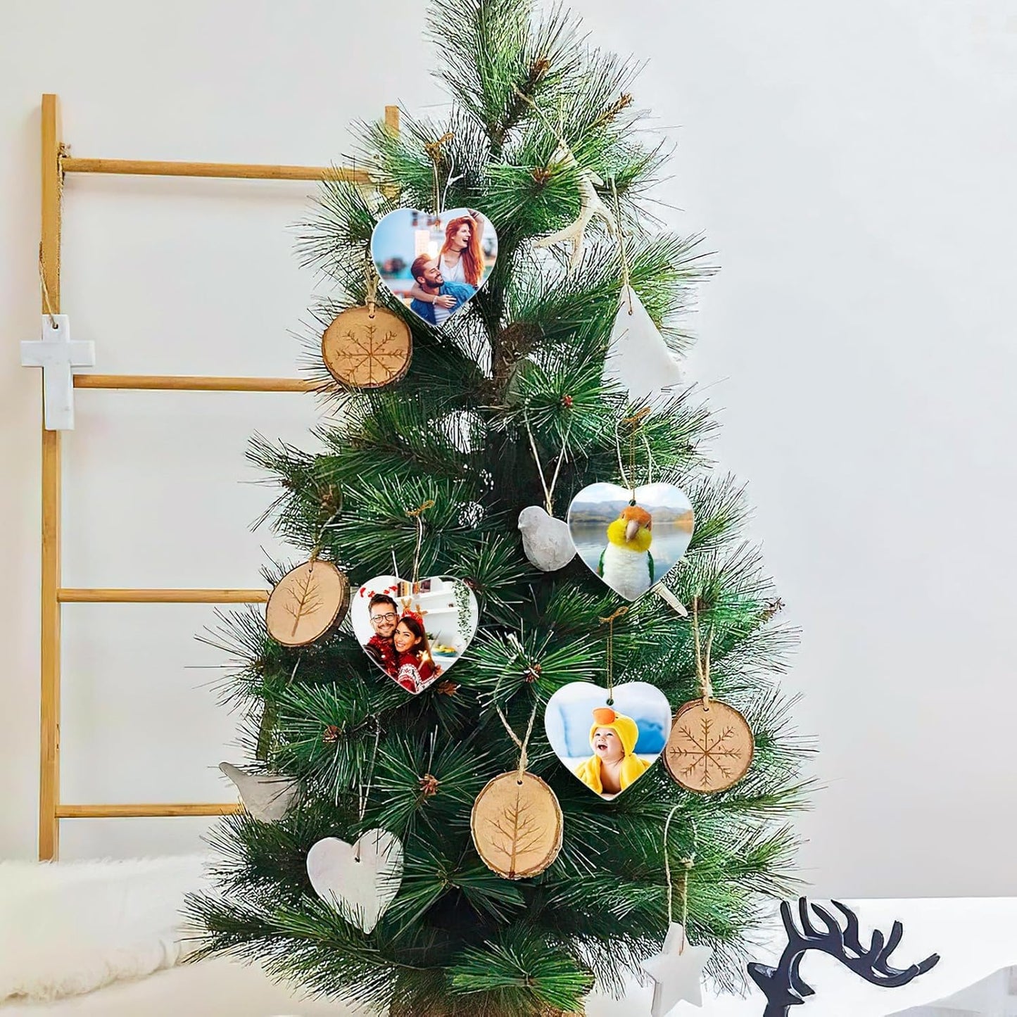 Personalized Christmas Ornaments 2025, Ceramic Custom Photo Text Hanging Ornament Customized Christmas Tree Decorations Gift for Family, Kids, Friends, Couples, Wedding