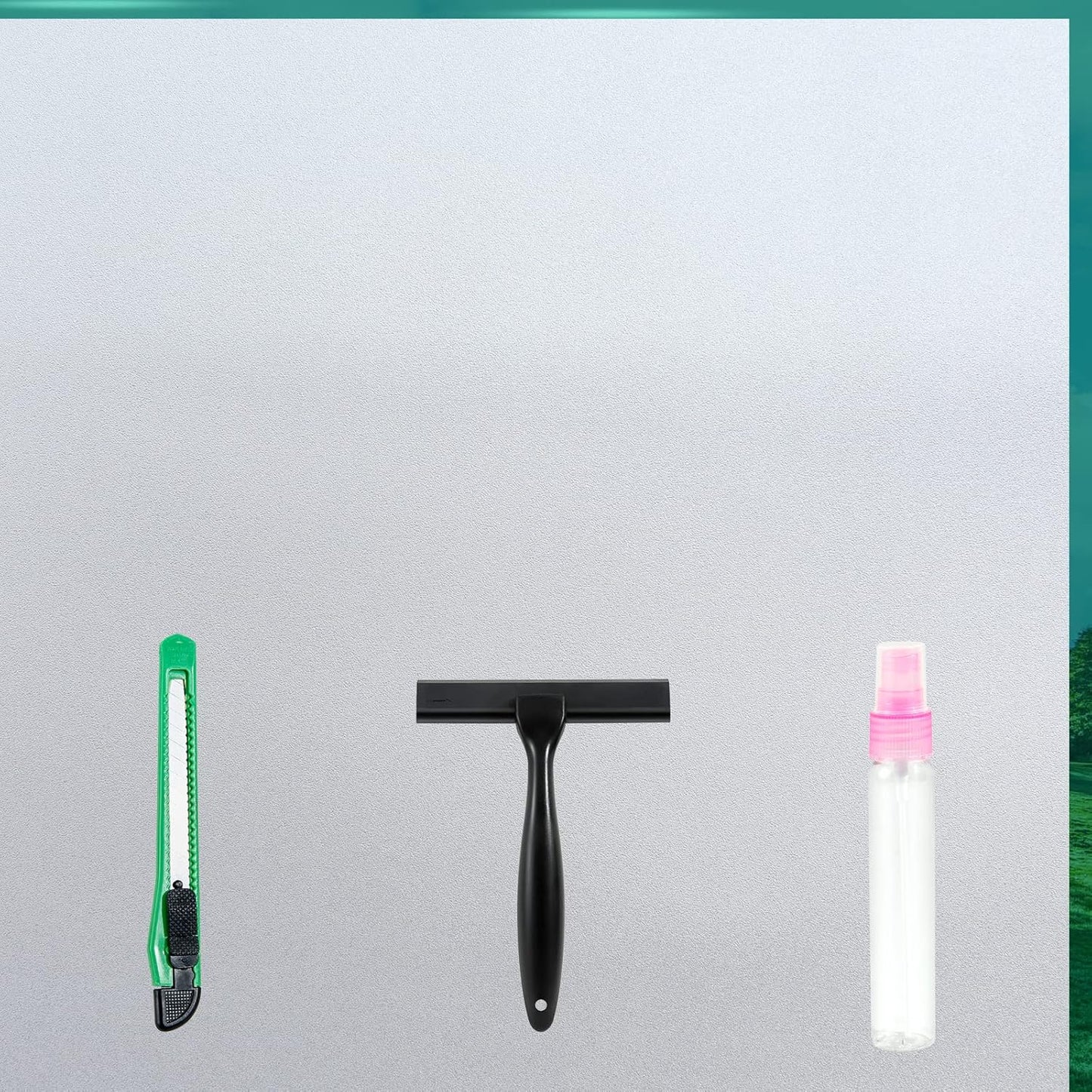 Frosted Glass Window Film with Tools,Reusable Window Privacy Film,Static Clings Window Film Kit for Home Bathroom and Office. (Pure, 45.2Inch×78.7Inch)