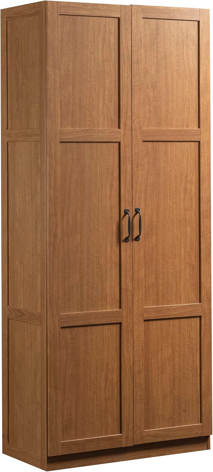 Sauder Select Storage Cabinet, Pantry Cabinet Kitchen Storage with Adjustable Shelves, Bathroom Storage Cabinet, in Highland Oak