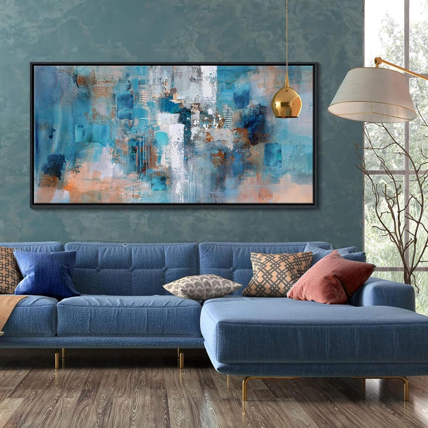 Framed Wall Art for Bedroom Large Abstract Wall Art Wall Pictures for Living Room Canvas Wall Art for Living Room Bathroom Decor 20x40 Inches