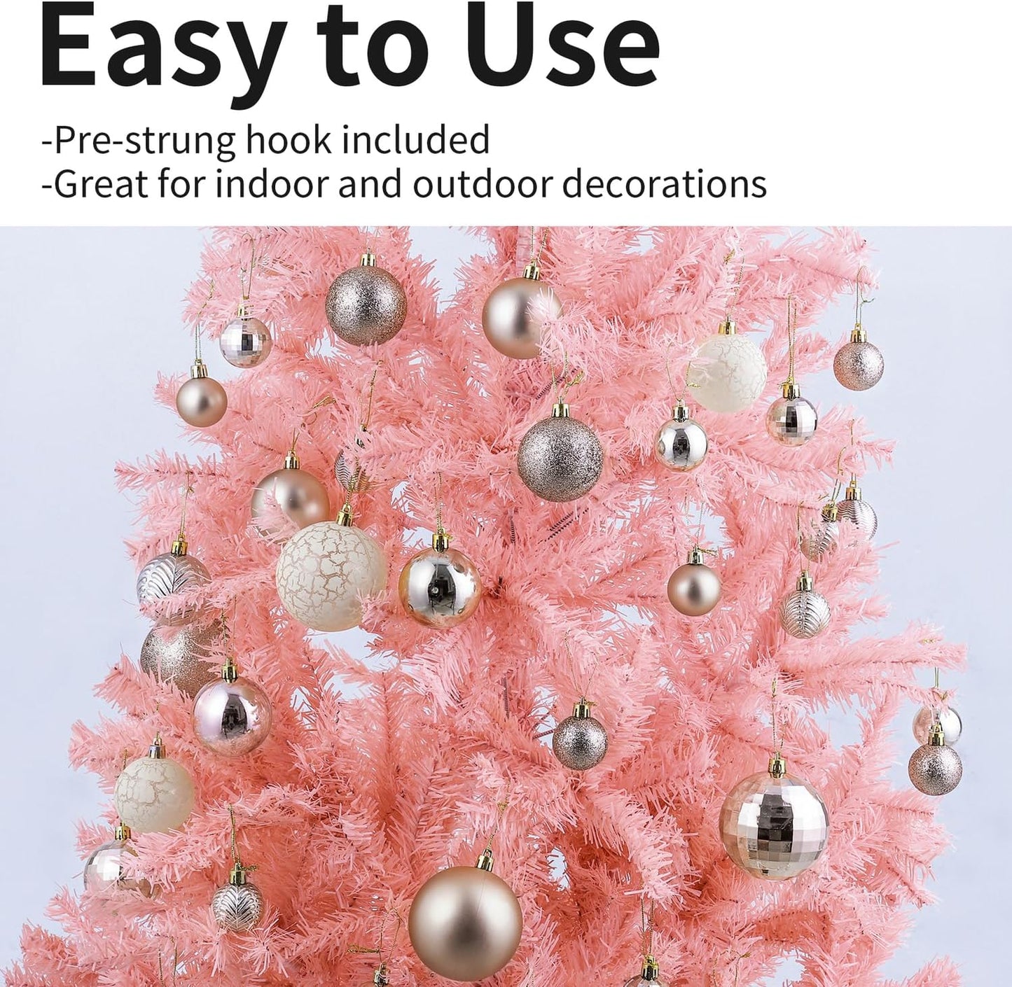 LANGXUN 36pcs Champagne Gold Christmas Tree Decorations Balls, Bolas De Navidad, 2025 Christmas Decor, Indoor Outdoor Shatterproof Christmas Ornaments, Xmars Party Wedding Suppiles