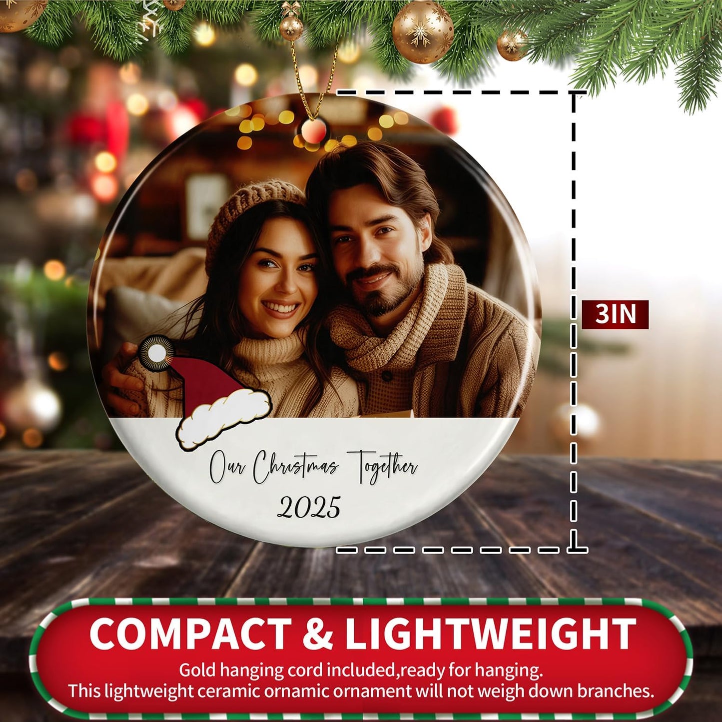 Personalized Christmas Ornaments 2025,Custom Christmas Ornament with Photo Text,Personalized Ornaments for Christmas Tree,Ornaments Keepsake Gift for Family