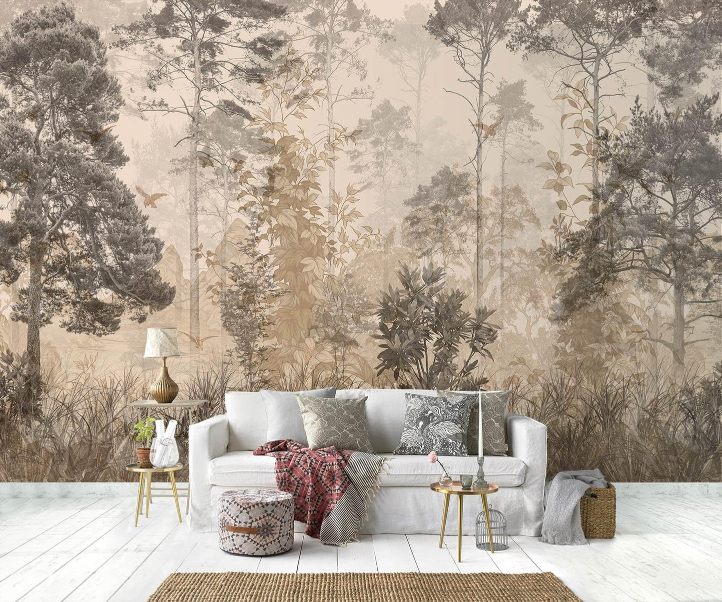 -Vintage Forest Natural Wall Bedroom Mural XT18 S 100" x 65"