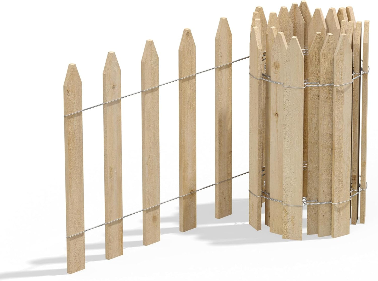 Greenes Fence Cedar Wood Garden Picket Fence 16" H x 8' L (6-Pack, 48' Total)