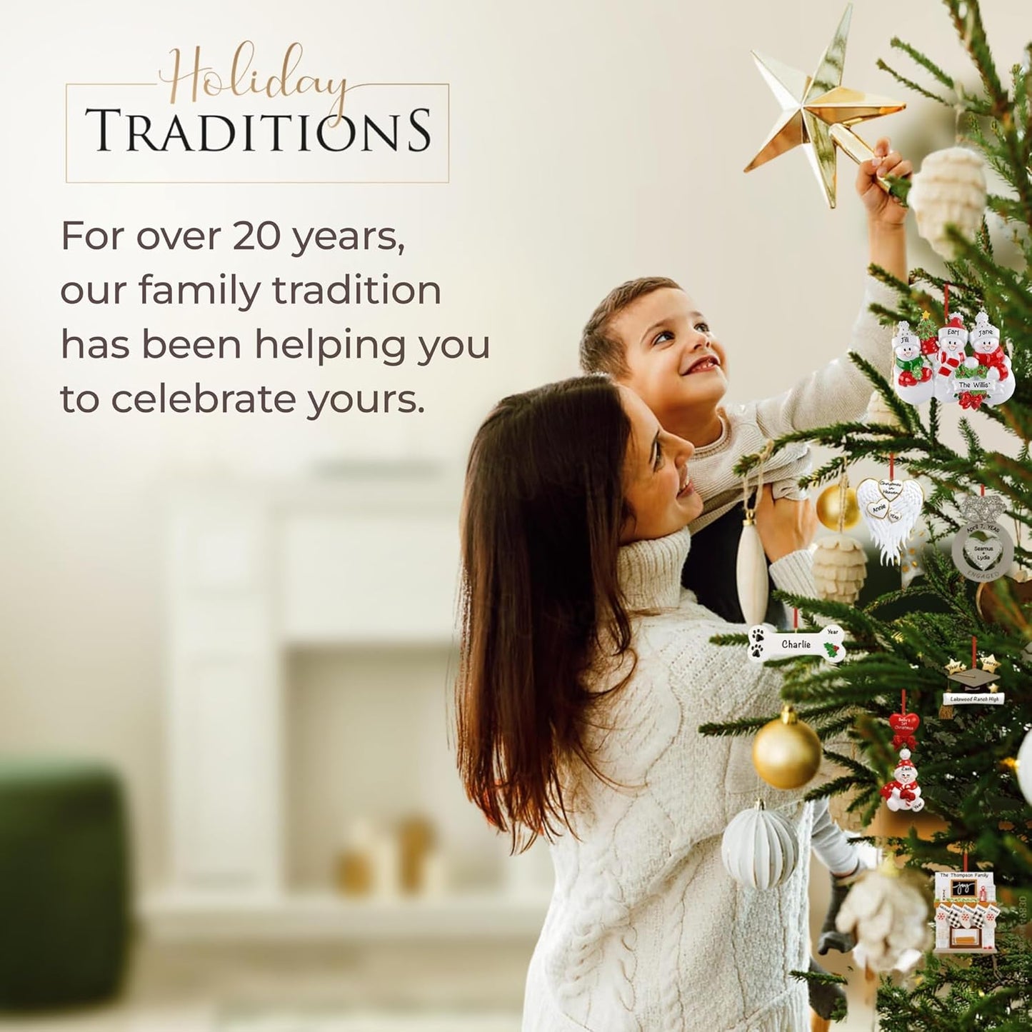 Personalized Large Family of 8 Ornament 2025 | Free 24h Customization | Laser Engraved Snowman Christmas Ornaments for Tree | Custom Gift Wrapped Festive Holiday Keepsake for Eight Persons