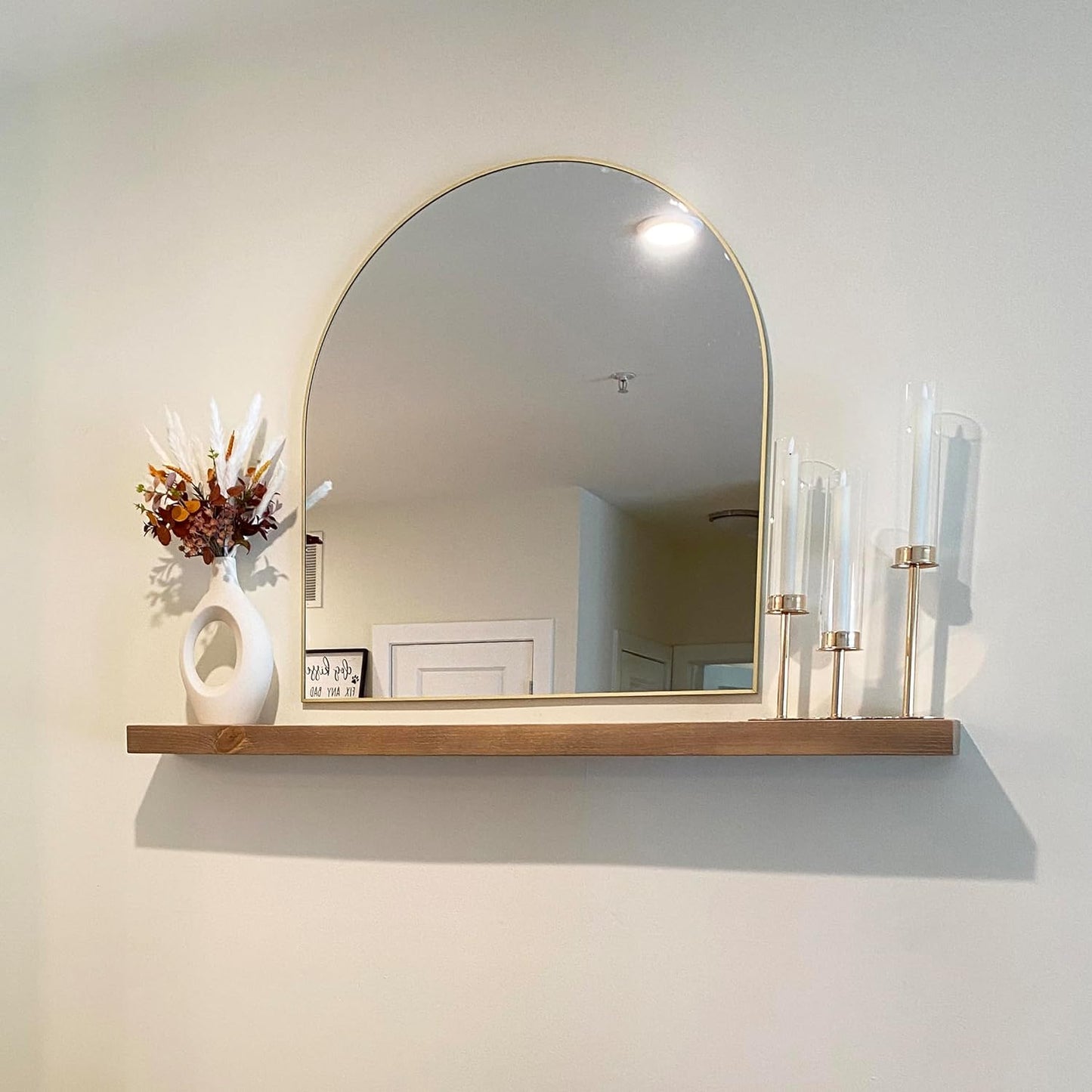 joelsantiques - 54 Inch Wooden Floating Shelves for Wall - 54x6x2 in - Made of Natural Wood - Long Heavy Duty Rustic Wall Shelves for Bedroom - Perfect for Living Room, Kitchen - Natural