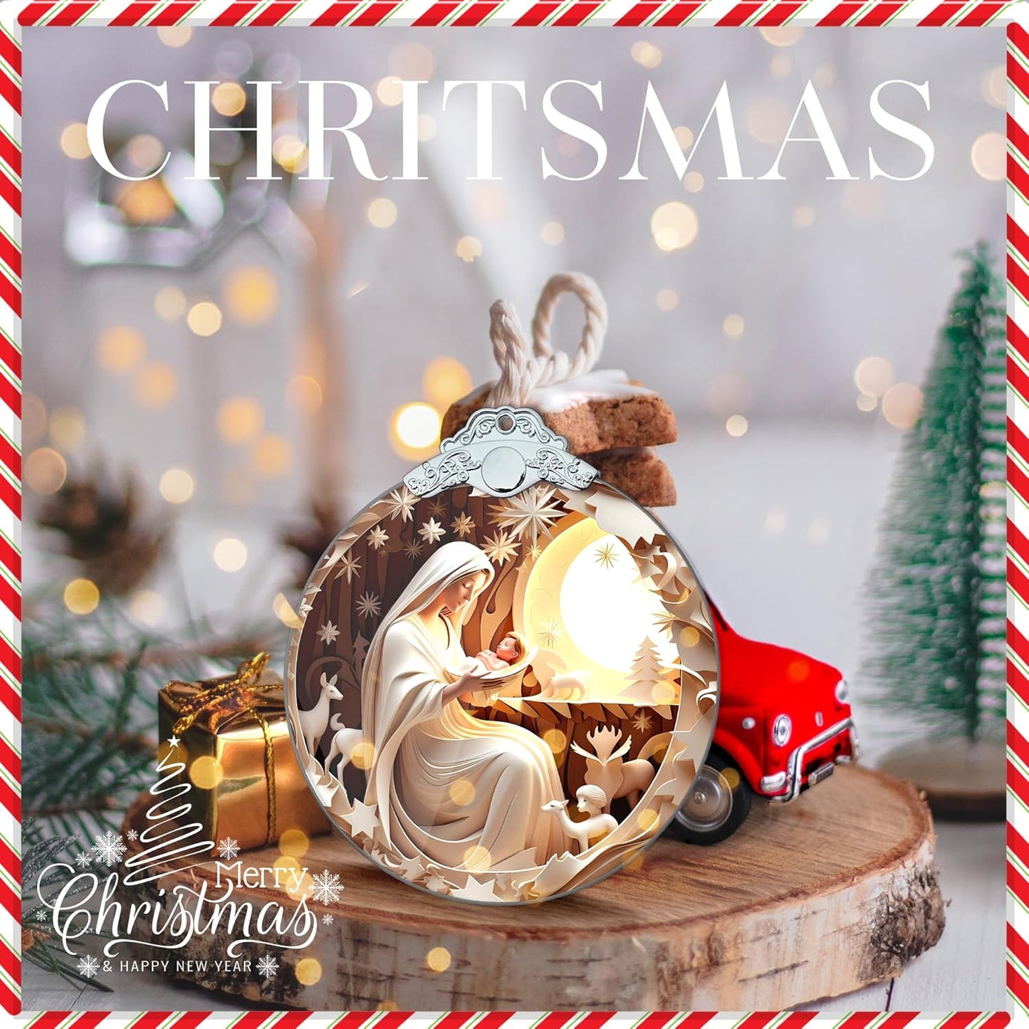 2025 Christmas Ornament, Nativity Ornaments, Nativity Ornament, White Elephant Gifts, Christmas Ornament, Tree Ornaments, Gag Gifts Funny Adult (White Nativity)