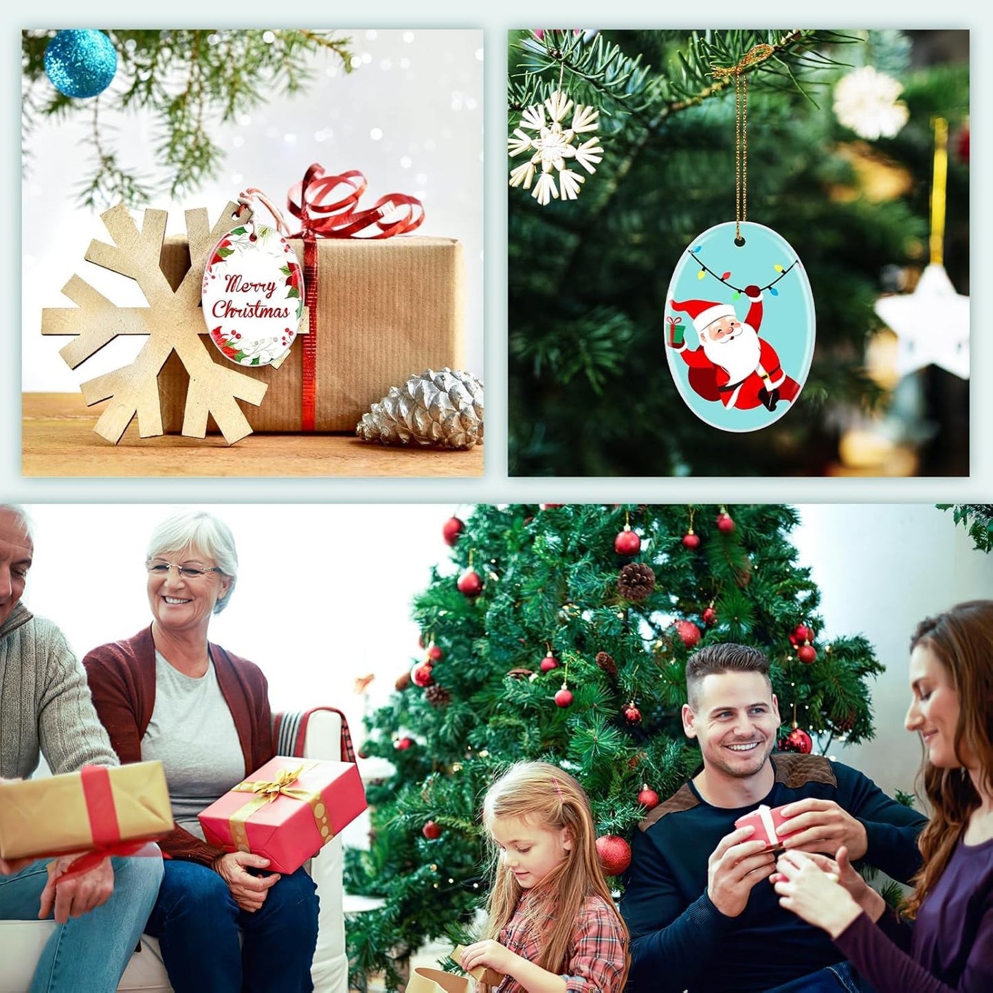 Personalized Christmas Ornaments 2025 Customized with Photo Text Ornament Keepsake Pet First Christmas Ornament Bulk Custom Ceramic Xmas Tree Decorations,Oval