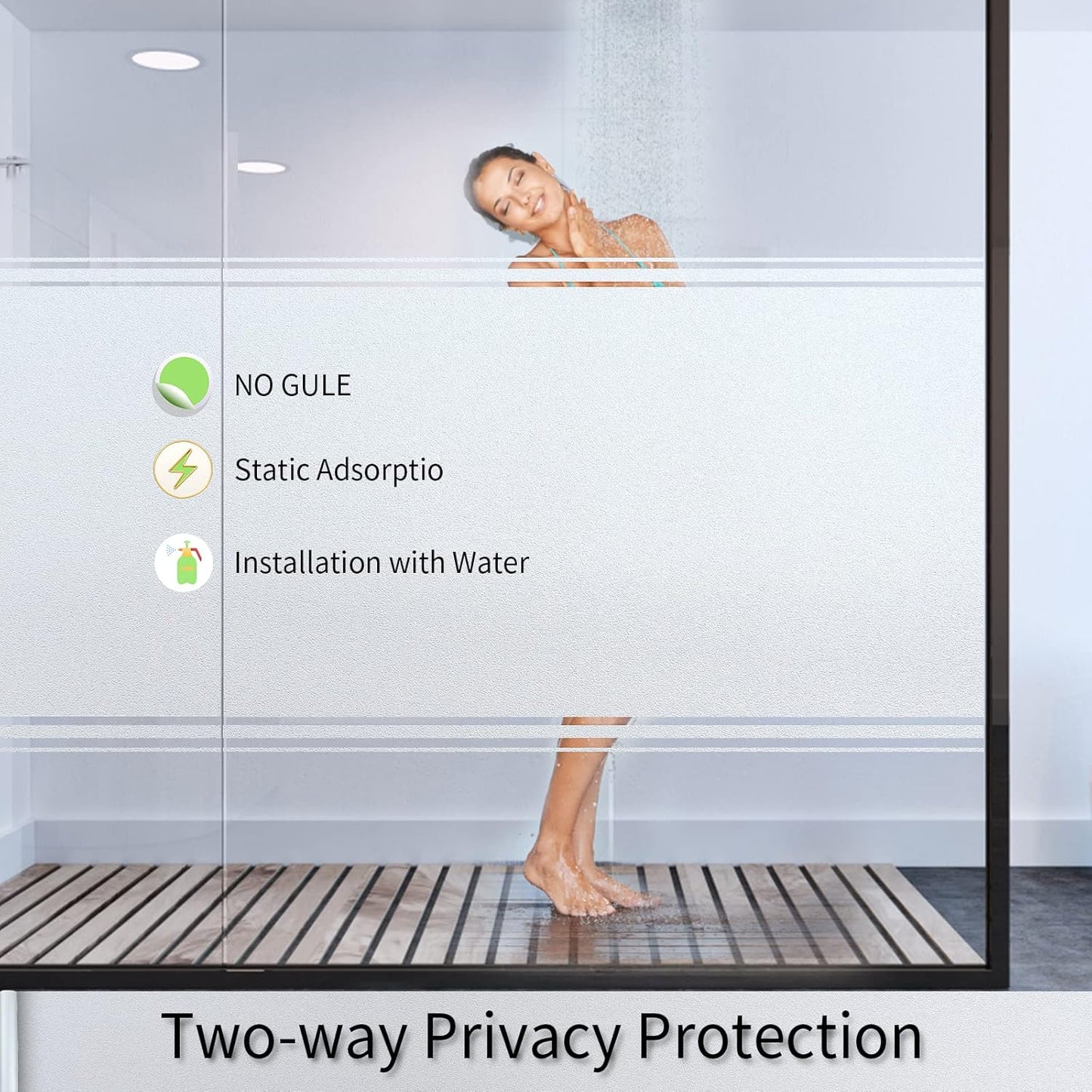 Frosted Glass Window Film with Tools,Reusable Window Privacy Film,Static Clings Window Film Kit for Home Bathroom and Office. (Pure, 35.4Inch×196.9Inch)