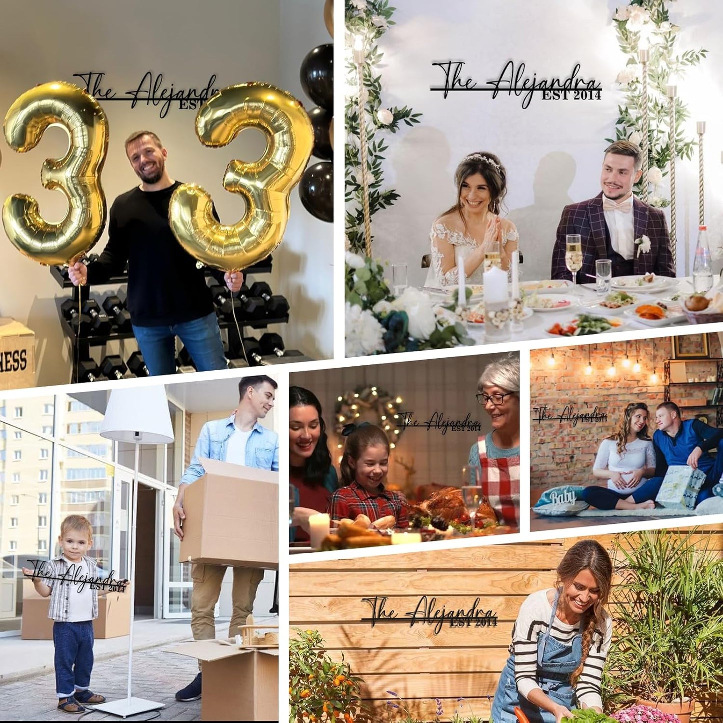 Personalized Family Name Sign | Custom Metal Sign | Metal Wall Art | Last Name Signs for Home | Wall Decor | Split Letter Monogram Sign | Home Letters | Wedding Gift | Housewarming Couples Gift