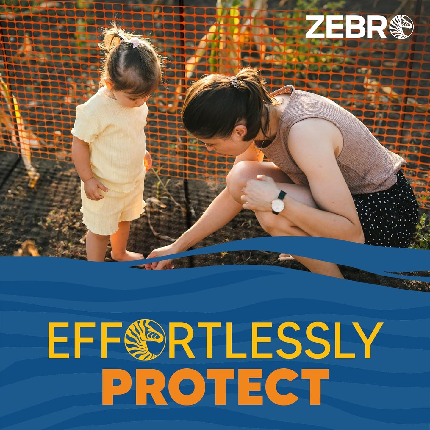 ZEBRO 4' x 50' Orange Plastic Garden Fence Roll – Light Duty Mesh Fencing for Temporary Fence, Snow, Garden Netting, Animal Barrier, Agricultural Fencing & Lawn Protection
