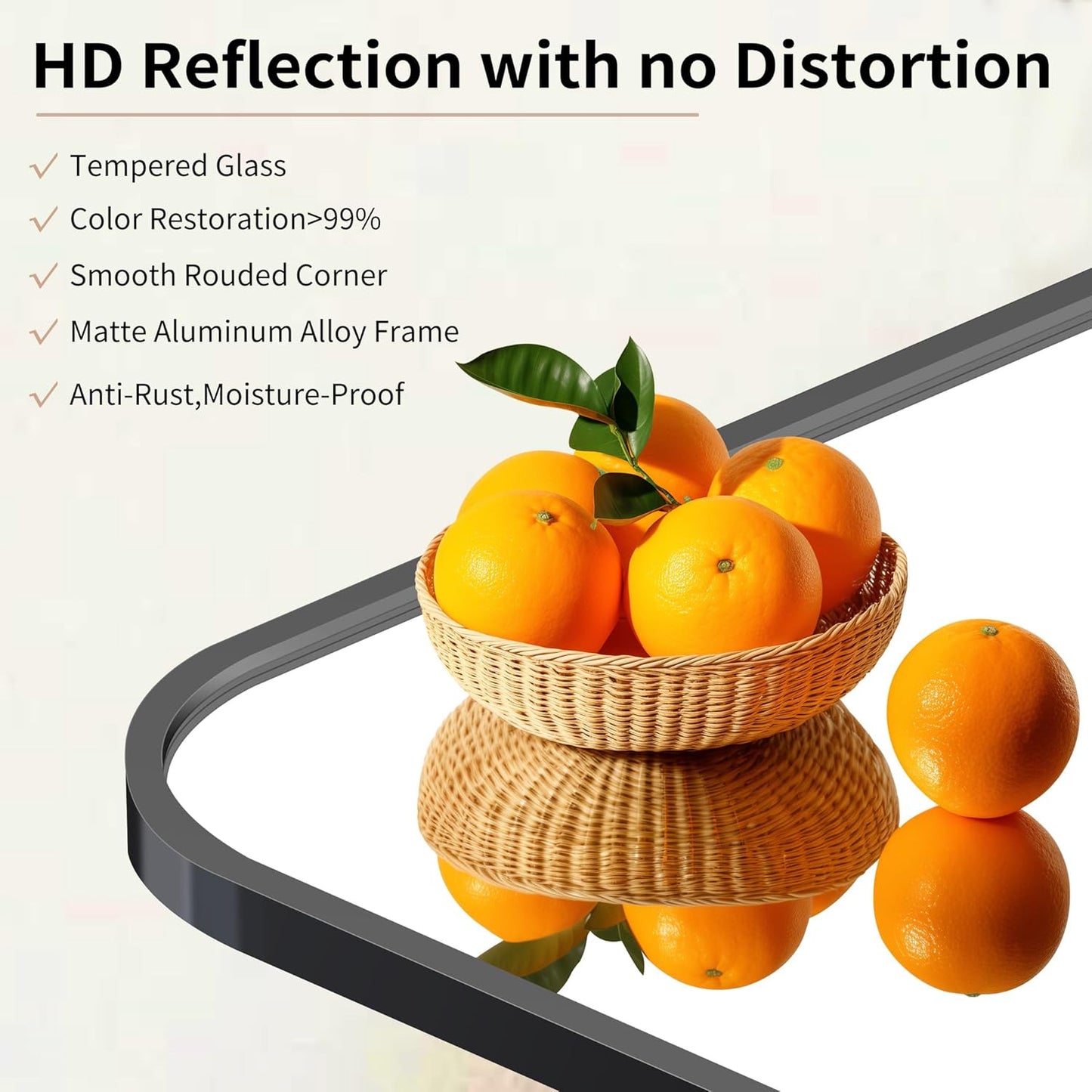 GLASHOM 30"x40" Black Arched Mirror for Bathroom, Wall Mounted Mirror, Aluminum Alloy Brushed Framed Wall Mirror, Anti-Rust, Large Mirror for Over Sink, Bedroom, Entryway (Vertical)