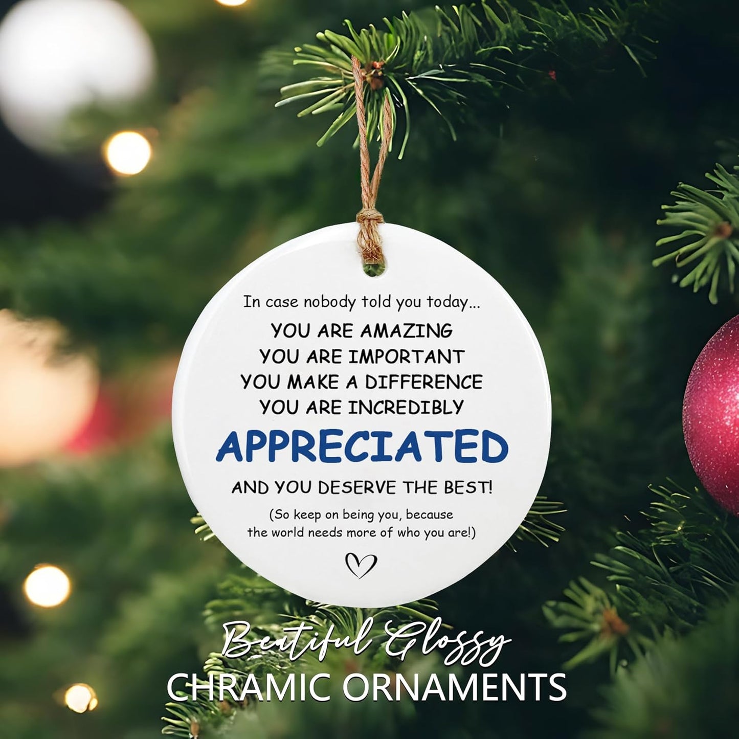 Thank You Gifts for Women & Men - 10 Pcs Appreciation Gift Set for Coworkers - Ceramic Ornament Set