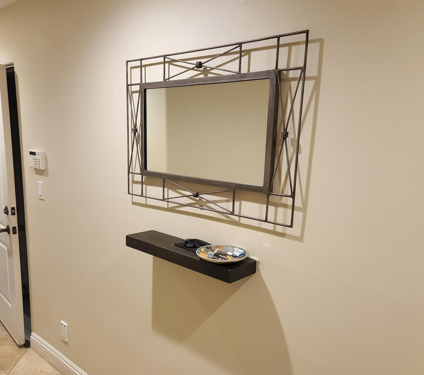 joelsantiques 24 Inch Wooden Floating Shelves for Wall - 24x8x2 in - Made of Natural Wood - Heavy Duty Rustic Wall Shelves for Bedroom - Perfect for Living Room, Kitchen - Mocha