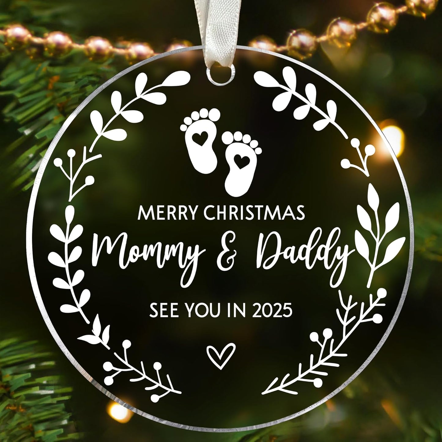 Gifts for Expecting Parents - Expecting Parents to Be Unique Gifts - Baby Pregnancy Announcement Ornaments for Family, Husband - Baby Ornament 2025 - Acrylic Ornament