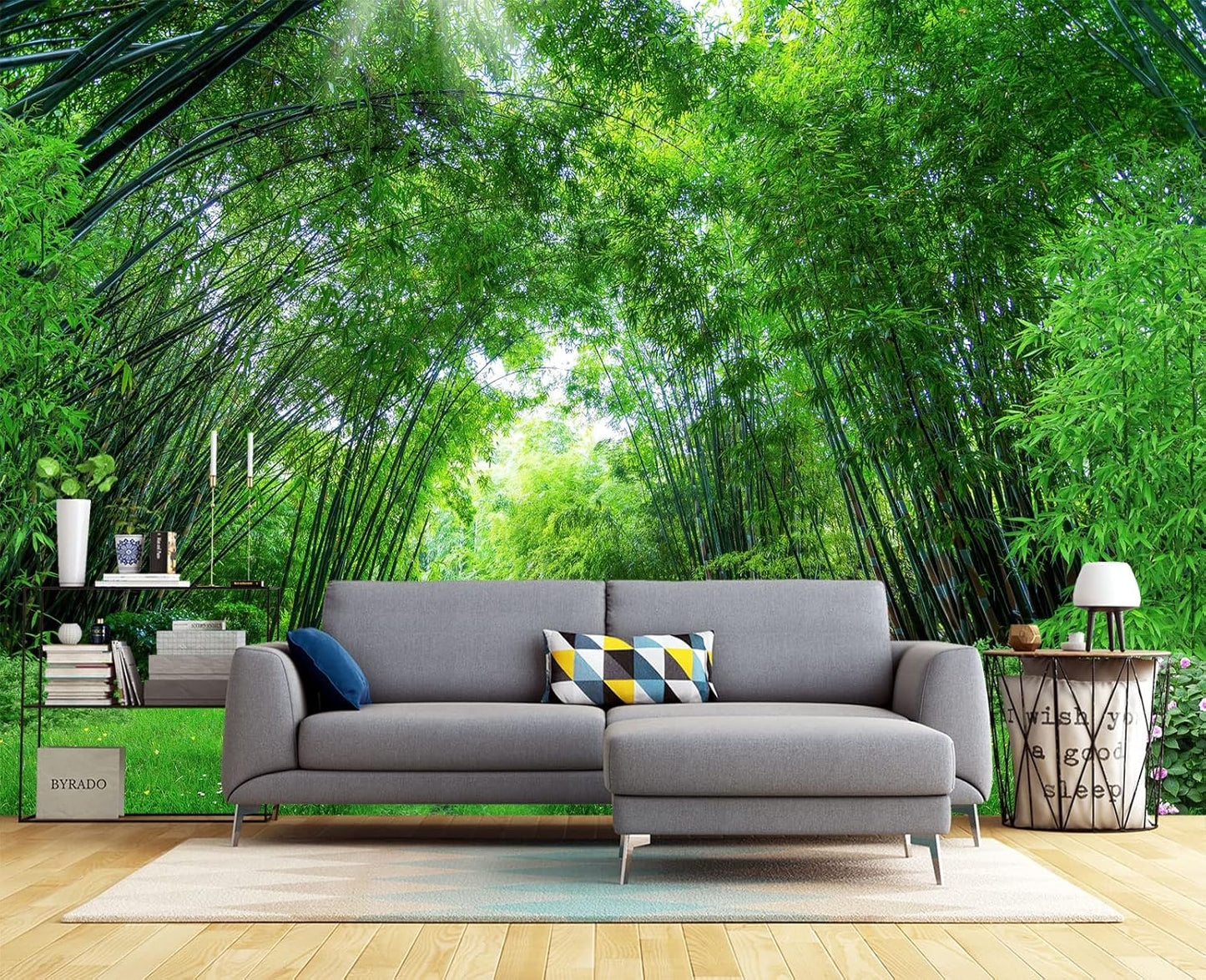 Green Bamboo Forest Wall Mural Wallpaper for Bedroom 178" x 117"
