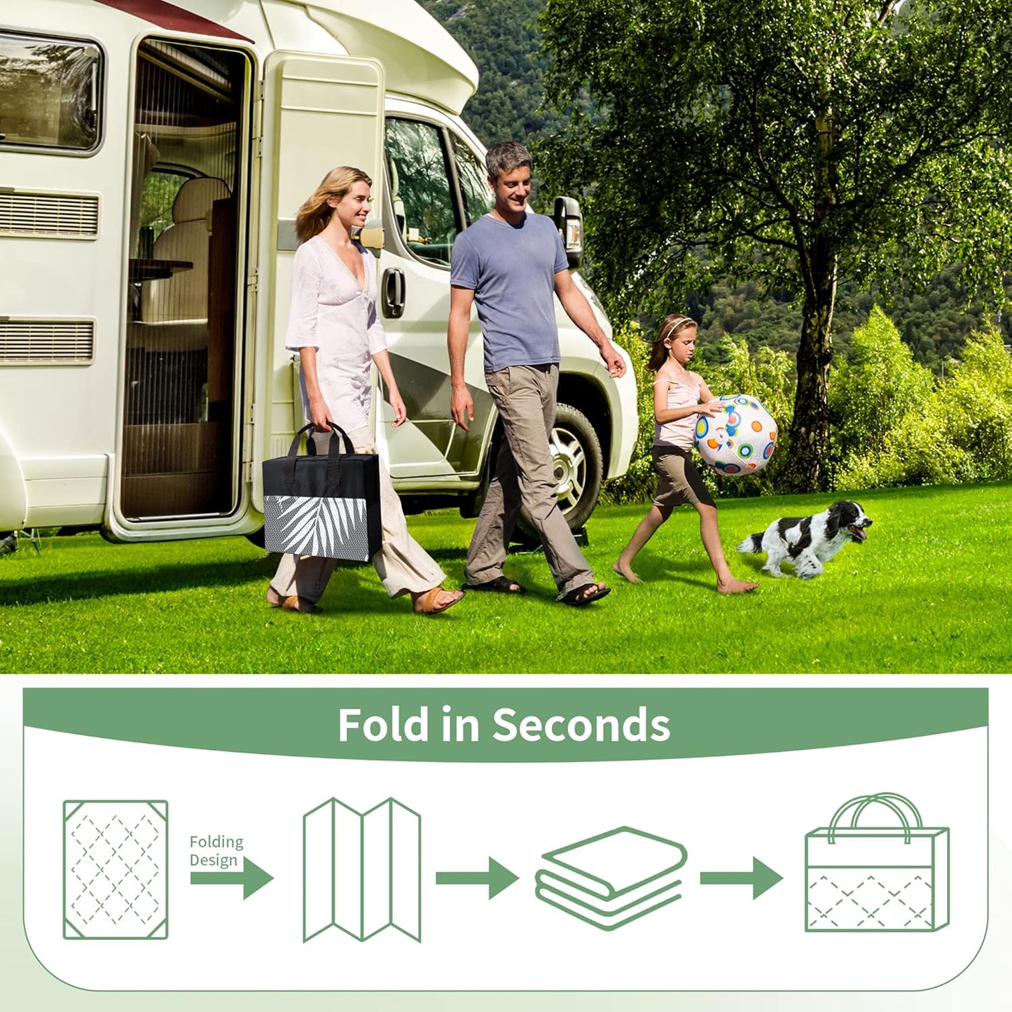 GENIMO Outdoor Rug 8' x 16' Waterproof for Patios Clearance, Reversible Outdoor Plastic Straw Camping Rug Carpet, Large Area Rugs Mats for RV, Camper, Deck, Balcony, Porch, Beach, Picnic, Grey&White