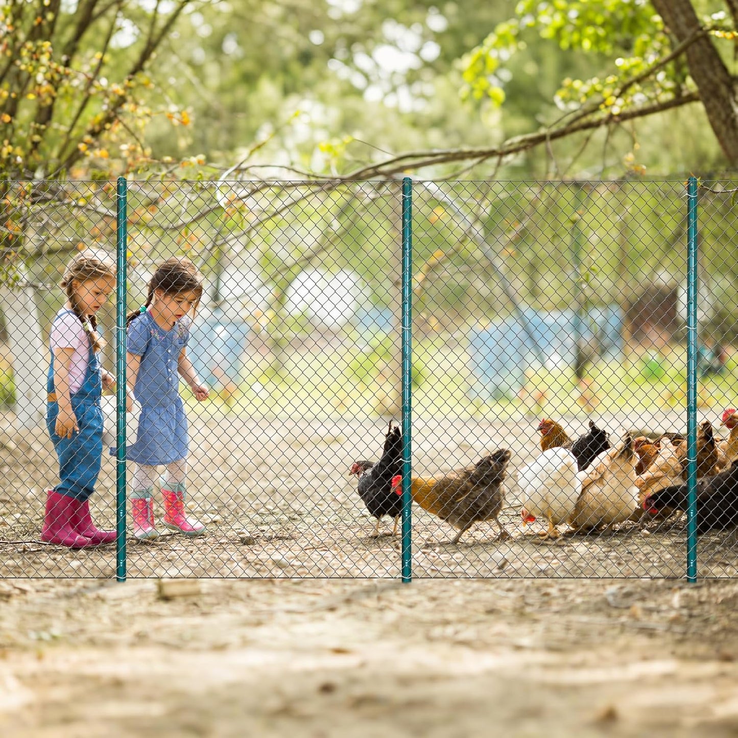 ARIFARO Fence Posts 7 Feet Sturdy Duty Metal Fence Post, Pack of 10, No Dig Garden U Post for Wire Fencing Steel Poles for Yard, Outdoor Wire