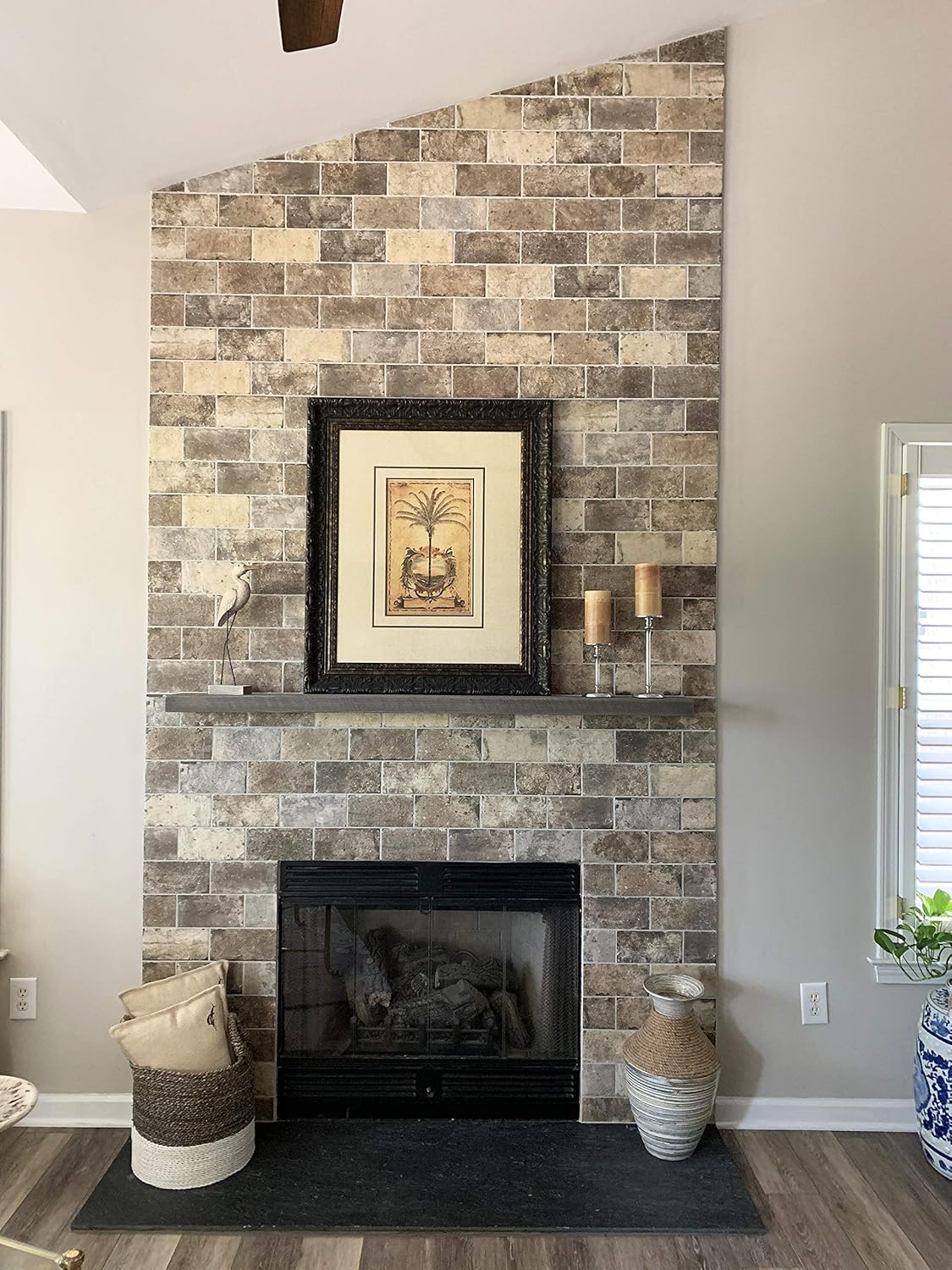 joelsantiques 54 Inch Wooden Floating Shelves for Wall - 54x6x2 in - Made of Natural Wood - Long Heavy Duty Rustic Wall Shelves for Bedroom - Perfect for Living Room, Kitchen - Gray - Grey