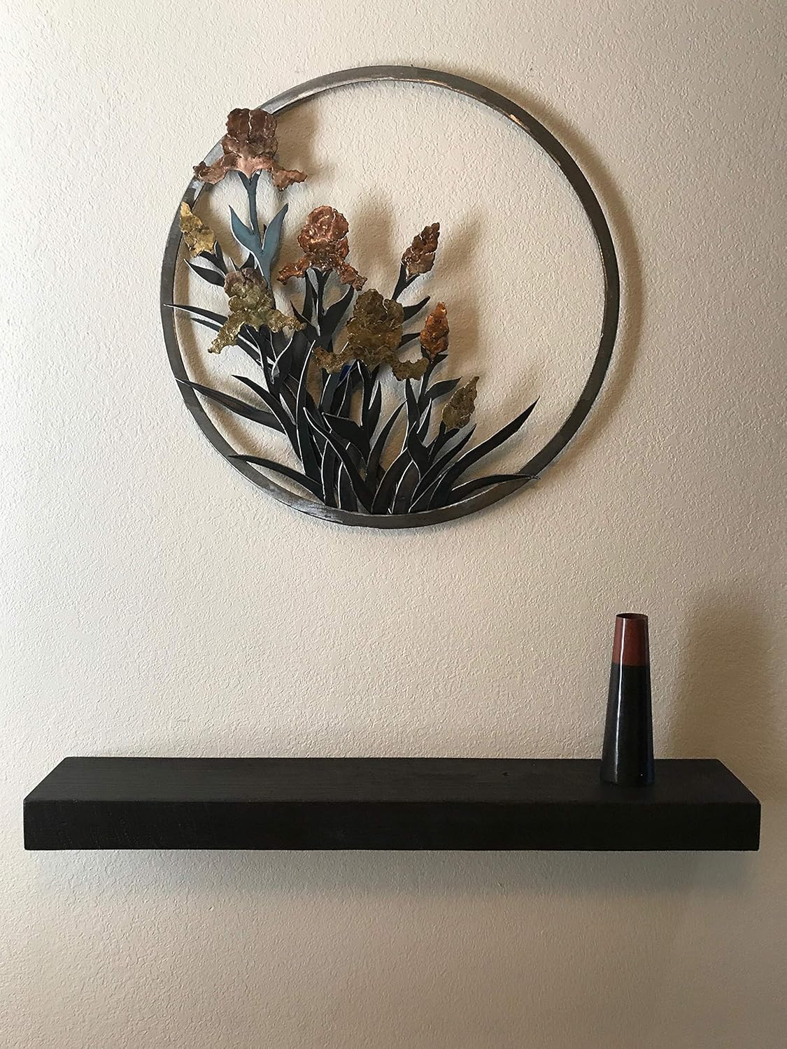 joelsantiques 24 Inch Wooden Floating Shelves for Wall - 24x6x2 in - Made of Natural Wood - Short Heavy Duty Rustic Wall Shelves for Bedroom - Perfect for Bathroom, Kitchen - Black