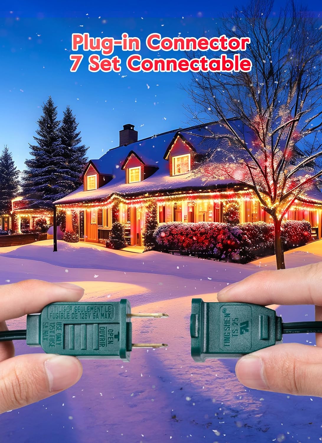 100 Feet Led Christmas Lights, Red and Warm White C9 Christmas String Lights Outdoor, 100 Strawberry Bulbs Connectable UL Certified for Indoor Outdoor Roofline Patio Holiday Party Backyard Decor