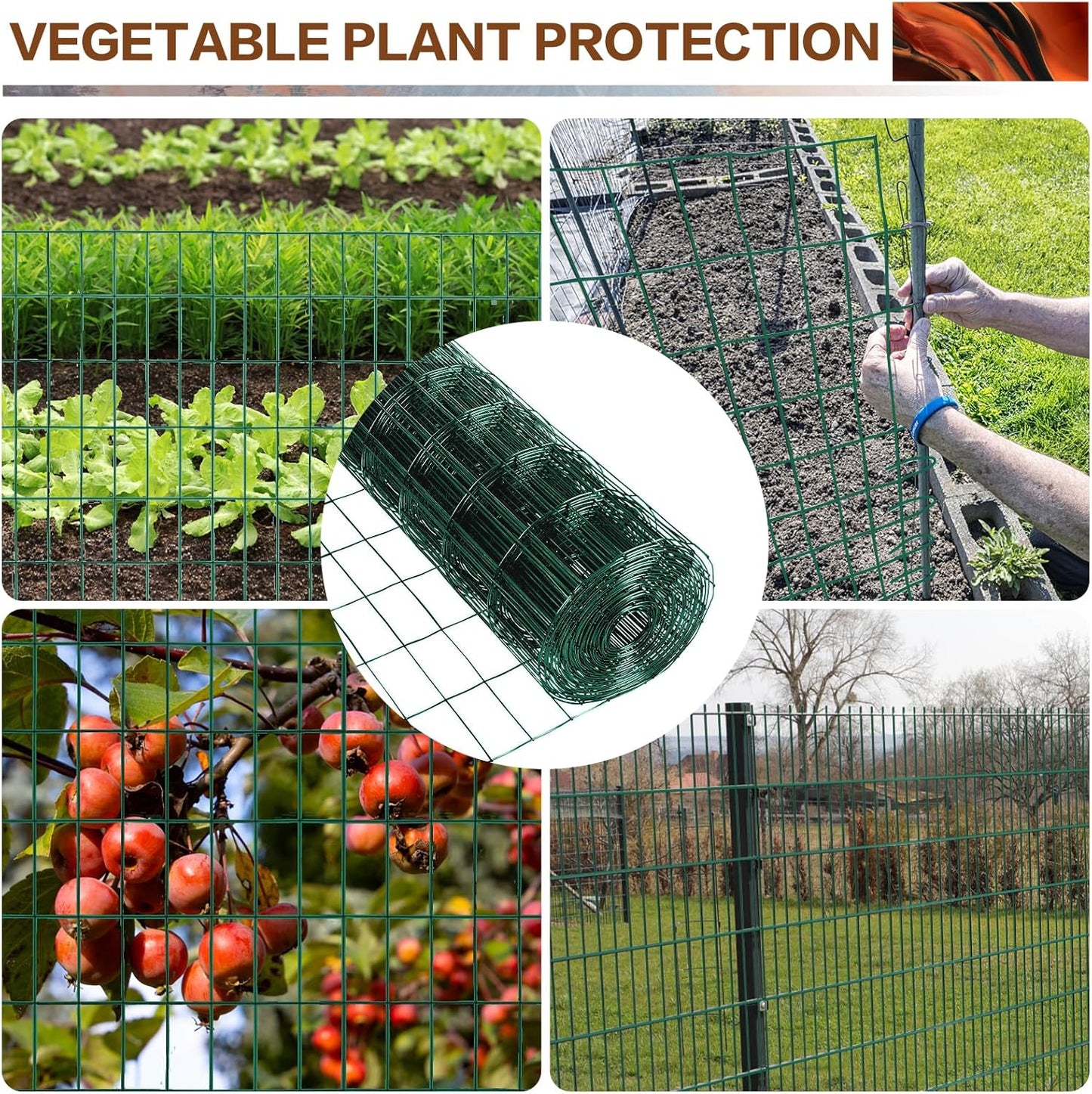 Tongmo 3 ft x 100 ft Green PVC Coated Welded Wire Fence, 16GA Garden Chicken Wire Fence Roll, Mesh Size 2" x 4" Hardware Cloth, Ideal for Yard Protection and Poultry Netting