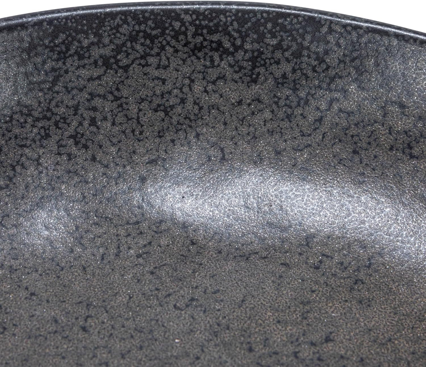 Creative Co-Op Stoneware Bowl with Handle and Base, Black Reactive Glaze