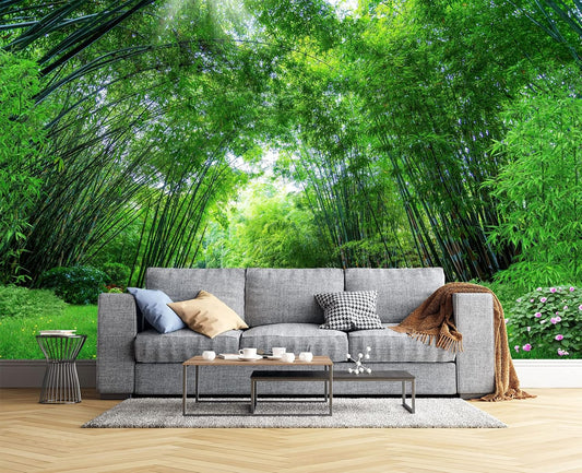 Green Bamboo Forest Wall Mural Wallpaper for Bedroom 178" x 117"
