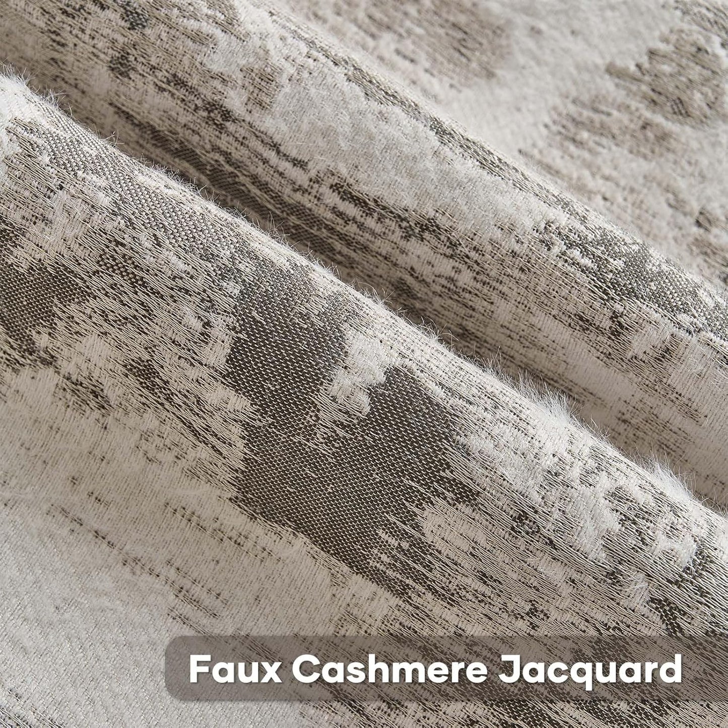 FUTEI Black White Decorative Throw Pillow Covers 24x24 Inch Set of 2,Soft Faux Cashmere Jacquard - Textured & Cozy Euro Pillow Shams,Modern Home Decor for Couch Bed Living Room