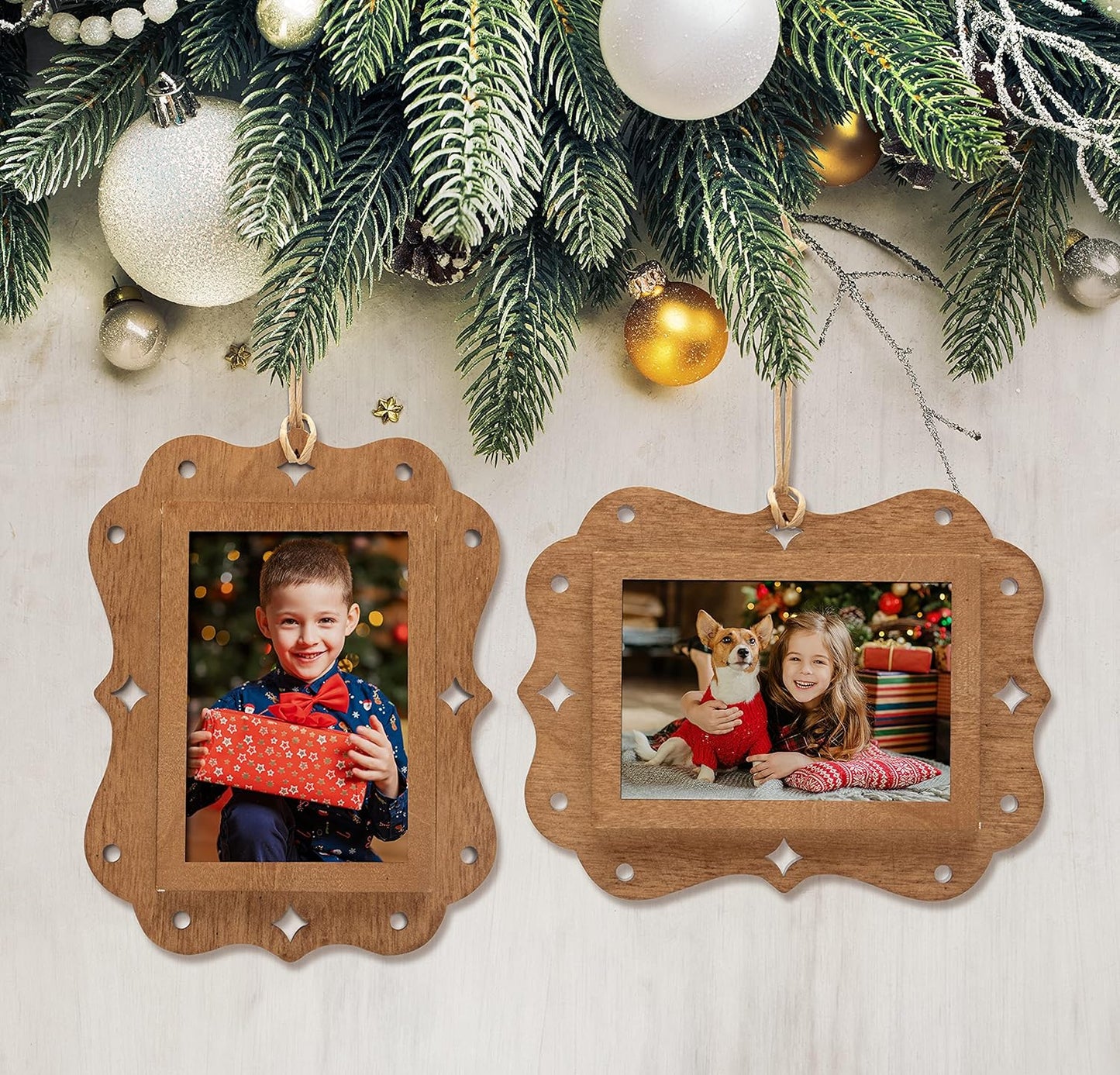 Wood Rectangle 2" x 3" Photo Ornaments - Pack of 10