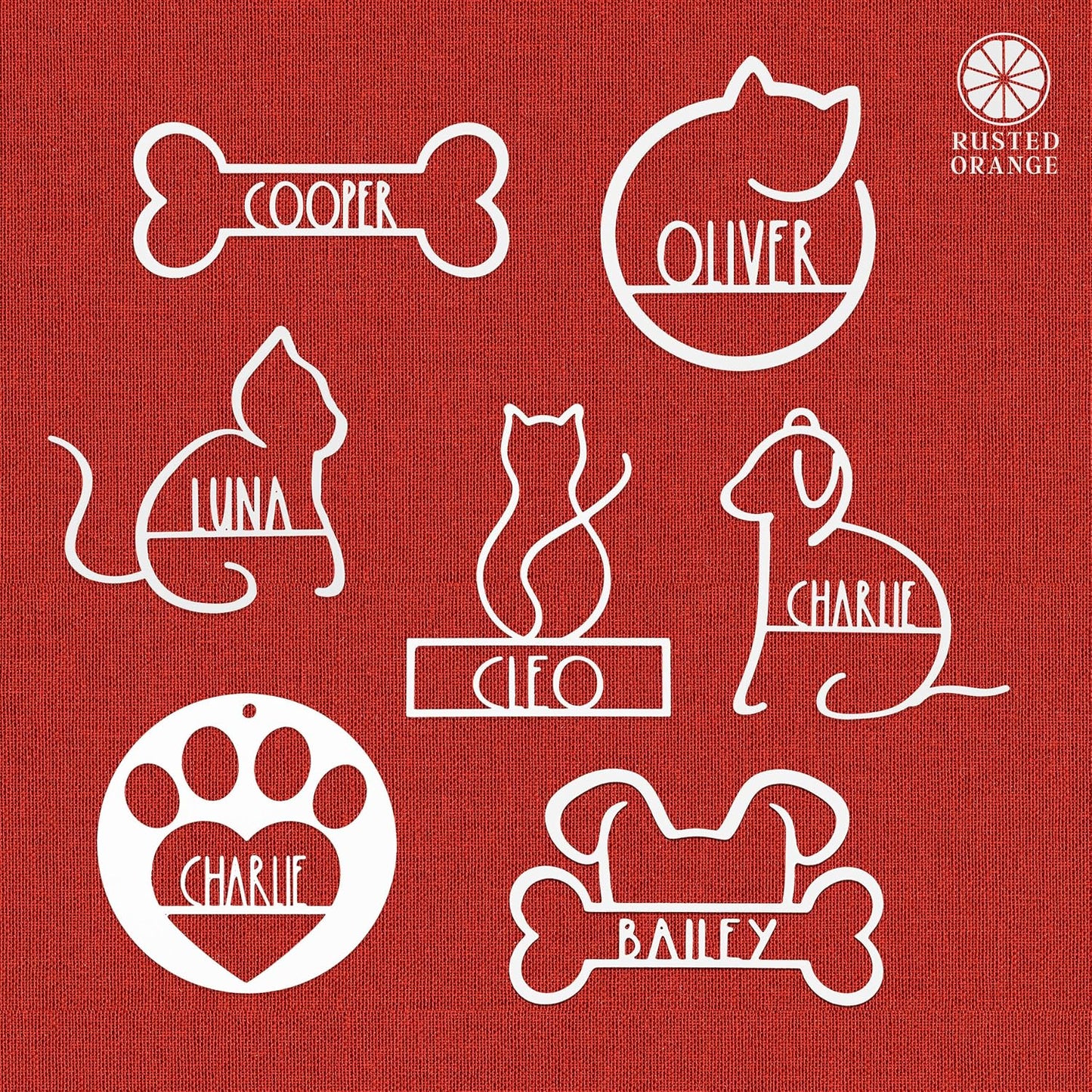 Man's Best Friend Personalized Pet Ornaments (2 Pack; 4 Inch) - Custom Name and Personalized Dog and Paw Design Christmas Ornaments for Christmas Tree